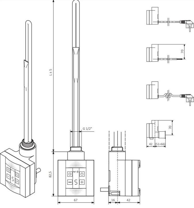 Productafbeelding Terma Patroonverwarmingsbesturing KTX 4 spiraalkabel, wit