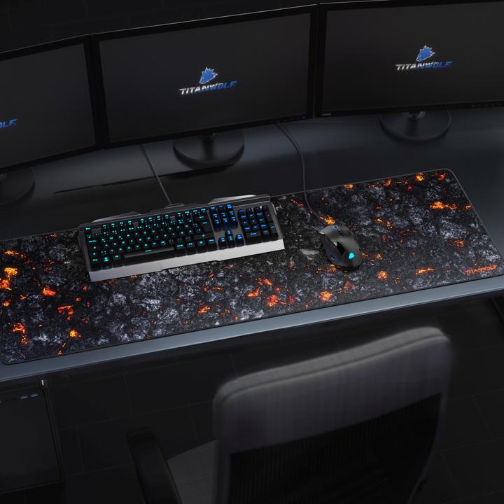 Produktbild Titanwolf Gaming Mauspad, XXXL Speed Mausmatte 1200 x 400 mm, Geschwindigkeit & Präzision, Lava (3XL)