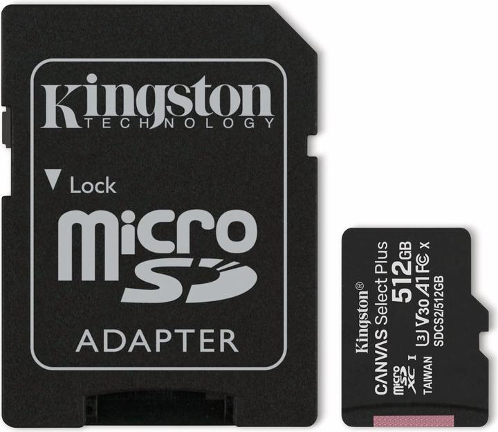 Kingston Canvas Select Plus (512 GB, microSDXC, U3, UHS-I)