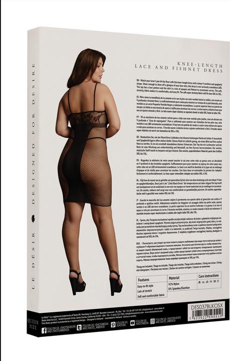 Actual product image Le Désir Knee Length Lace and Fishnet Dress (One size)