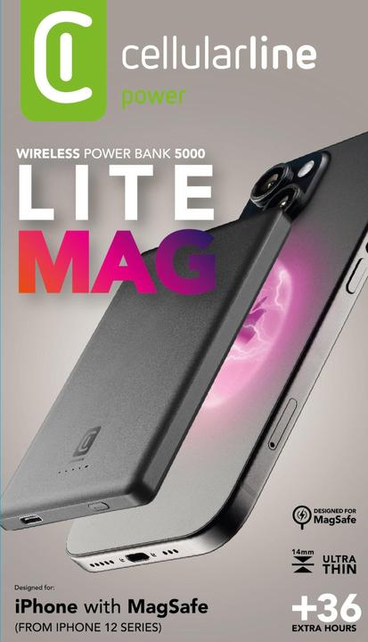 Produktbild Cellularline Cellular Line Power Bank 5000mAh MagSafe Grau (5000 mAh, 20 W)