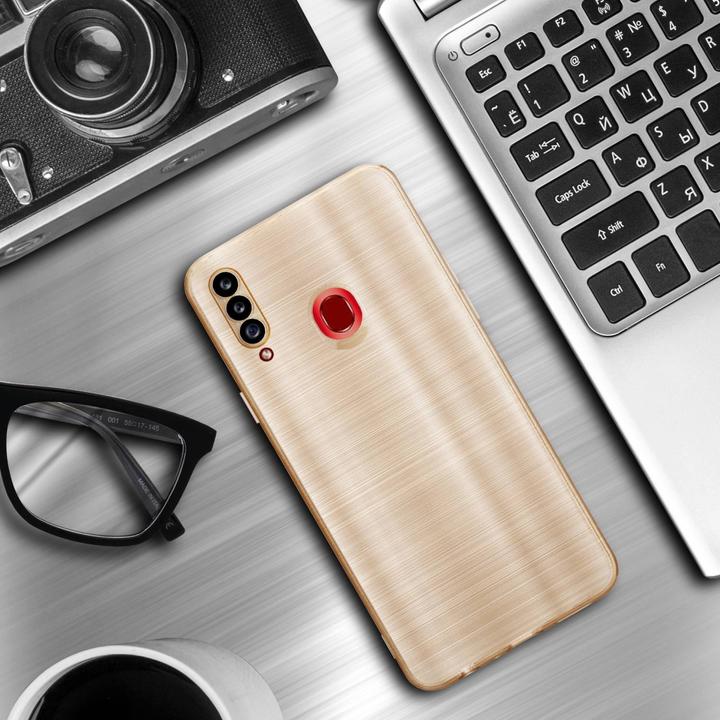 Produktbild Cadorabo Hülle für Samsung Galaxy A20s im TPU Brushed Kameraschutz LM160 Style (Samsung Galaxy A20s)