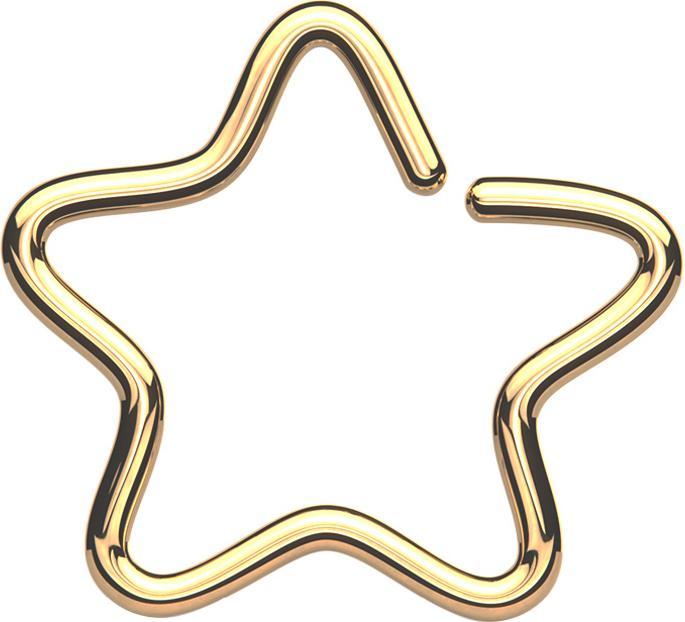 Actual product image Star Piercing Micro Piercing Ring Star Gold Plated with Titanium Layer (Surgical steel 316L, without brass)