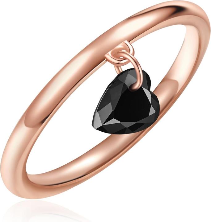 Actual product image Glanzstücke München Ladies Heart Sterling Silver Spinel Rose Gold - 32418 (8, 50, 925 Silver)