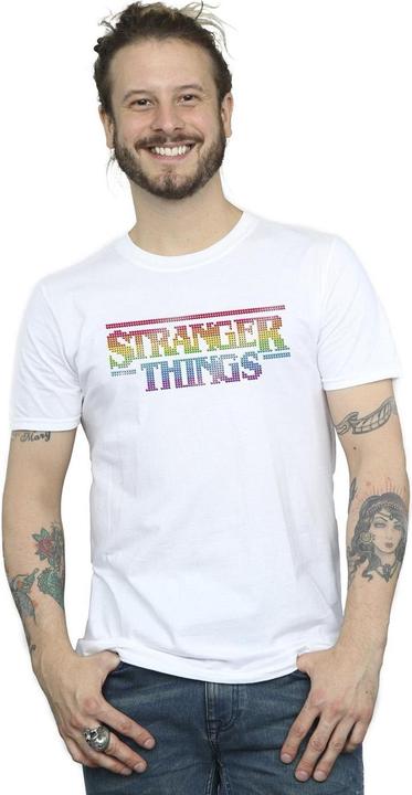 Immagine prodotto Netflix Stranger Things Rainbow Dot Logo Maglietta Uomo (S)