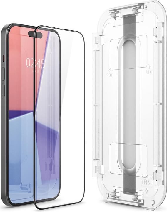 Image du produit Spigen VERRE TREMPÉ GLAS.TR "EZ FIT" FC 2-PACK IPHONE 15 PLUS NOIR (2 pièce(s), Apple iPhone 15 Plus)