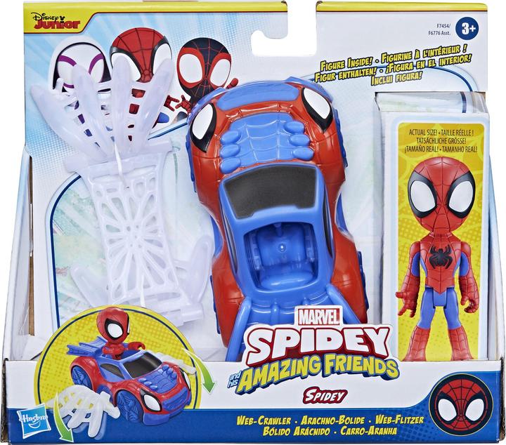 Actual product image Hasbro Spidey and His Amazing Friends Spidey Web-Flitzer Set, Spidey Action Figure with Vehicle and A