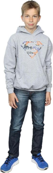 Actual product image Boys Superman Floral Logo 2 Hoodie (140, 146)