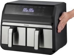 Actual product image Inventum GF800HLD - Dubbele airfryer - Heteluchtfriteuse - Inhoud 2 x 4 litres - Zwart/RVS