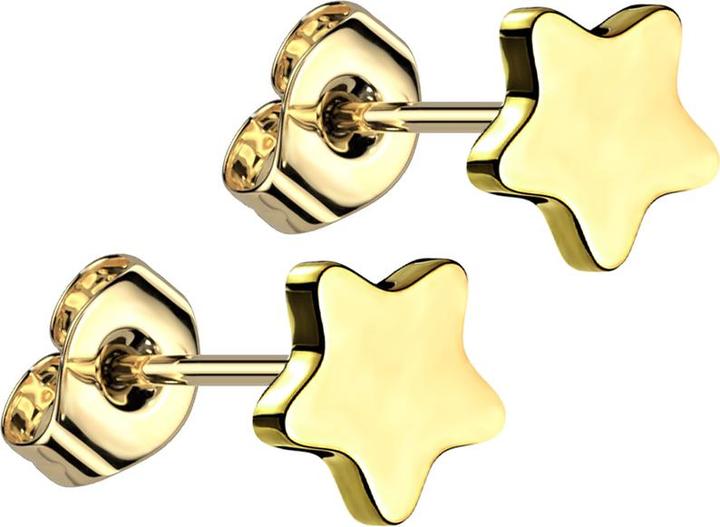 Produktbild Star Piercing Ohrstecker vergoldet Stern vergoldet (ohne Messing, Titan G23)