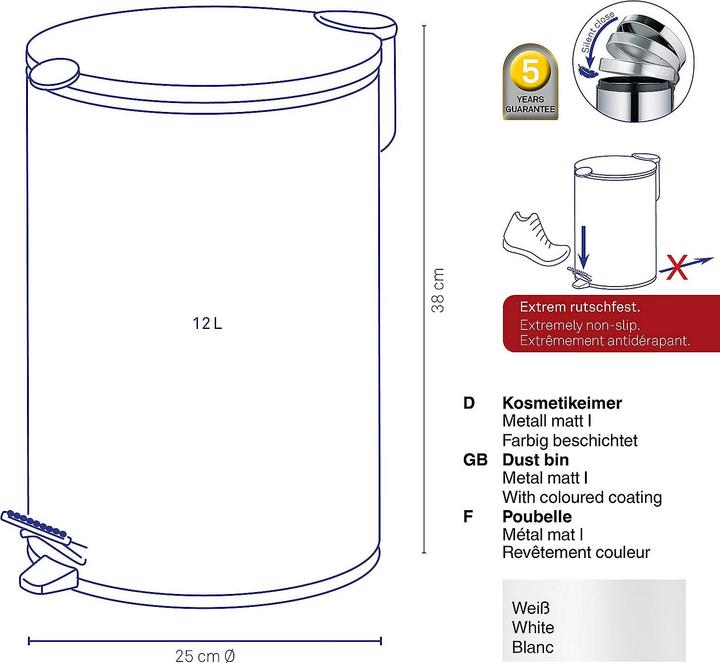 Actual product image Kela Dust bin Mats white (12 l)