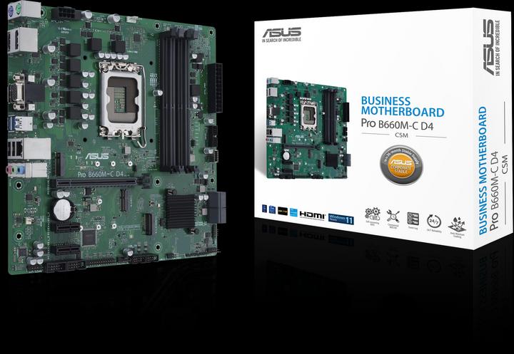 Image du produit ASUS PRO B660M-C D4 CSM (LGA 1700, Intel B660, mATX)