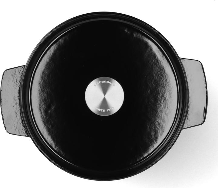 Actual product image KitchenAid braadpan 22cm - gemailleerd gietijzer - onyx zwart - rond (22 cm, Casserole + Stewpot, Cast iron)