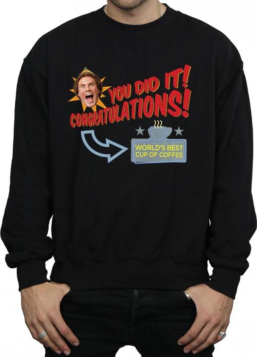 Actual product image Elf Mens World's Best Coffee Sweatshirt (S)