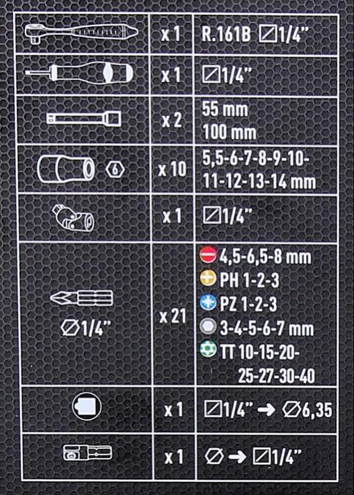 Image du produit Facom R2NANO Set de douilles 1/4", 38 pcs. + Coffret (834486)
