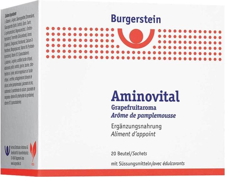 Valeurs nutritives et ingrédients Burgerstein Aminovital (20 pièce(s), Poudre, 240 g)