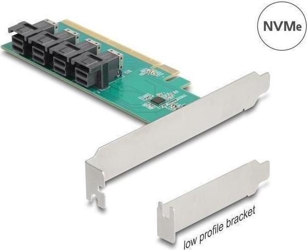 Actual product image Delock 90777 - PCI Express x16 card to 4 x internal SFF-8643 NVMe - Bifurcation - Low Pro