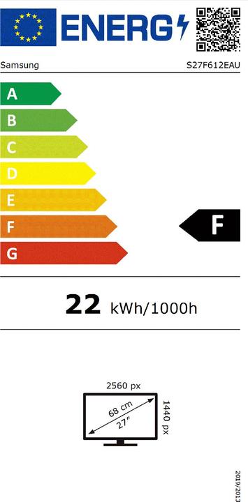 Energy Label Samsung S61F (2560 x 1440 pixels, 27")