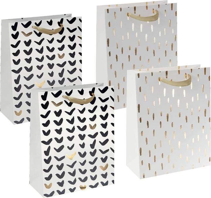 Produktbild Sigel Geschenktaschen-Set Large Brush Art Black & Gold (Geschenktüte, 4 x)