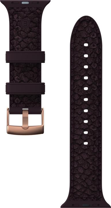 Actual product image Njord Eldur Watch Strap For (45 mm, 44 mm, Vegan Leather, Silicone, Vegan salmon leather)