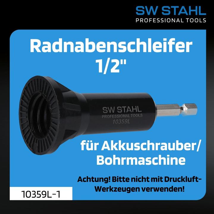 Produktbild SW-Stahl 10359L-1 Radnabenschleifer 1/2 I Bohrmaschinen Schleifaufsatz I für Winkelschleifer I Schle