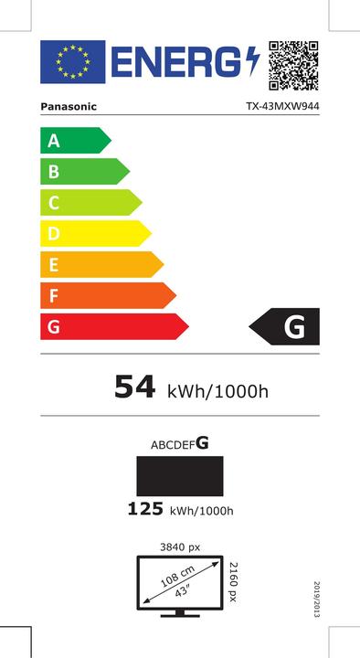 Energie-Label Panasonic TX-43MXW944 (43", JXW944, LCD, 4K, 2023)