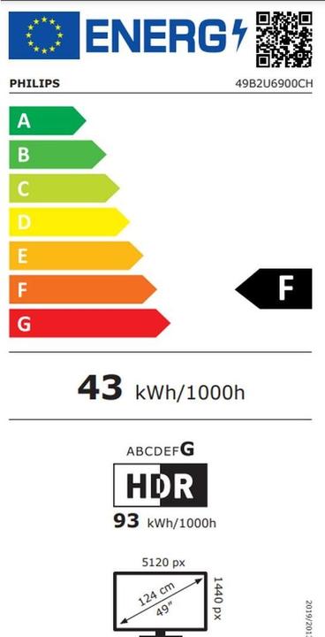 Energie-Label Philips 49B2U6900CH (5120 x 1440 Pixel, 48.80")