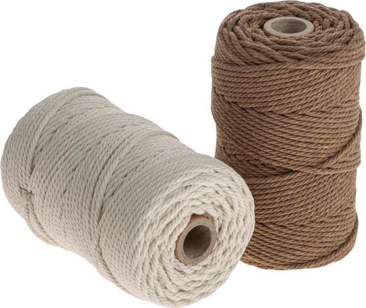 Produktbild Rayher Makramee Garn Set, 2, 2mm ø, natur (70 m)