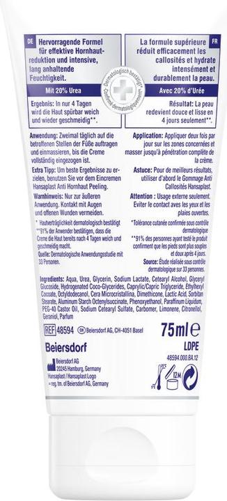 Produktbild Hansaplast Anti Hornhaut Intensiv (Fusscrème & Fussgel, 75 ml)