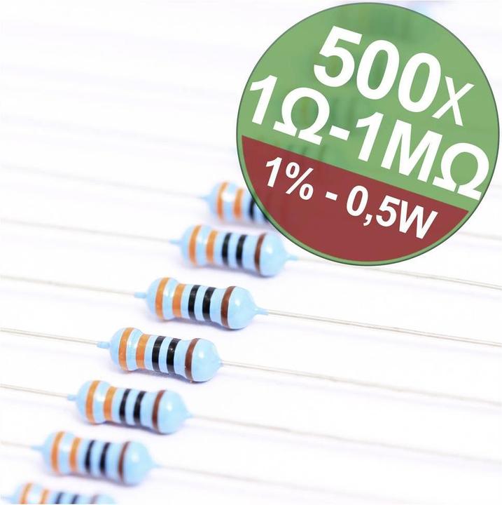 Actual product image Quadrios 22P082 Metal film resistor assortment axial leaded 0.5 W 1 % 1 set