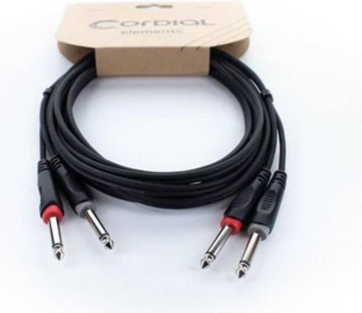 Image du produit Cordial 14845 Klinke Audio Anschlusskabel (2x Klinkenstecker 6.3 mm (mono) - 2x (3 m, jack 6.3mm)