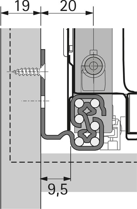 Immagine prodotto Hettich Guida a estrazione totale QUADRO V6 push to open