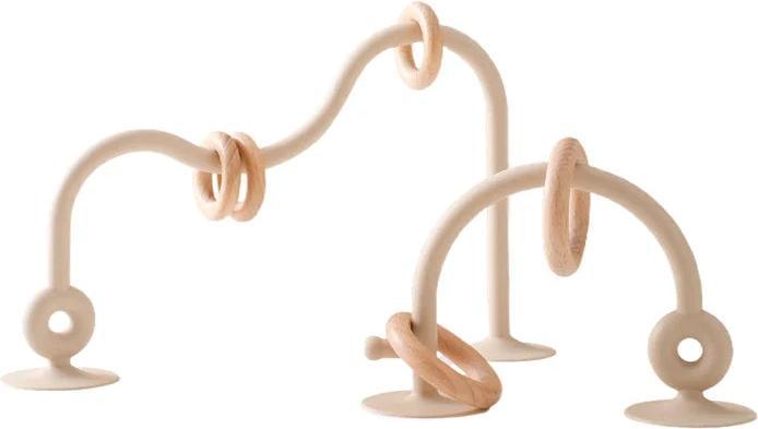 Actual product image Activity Board Children's wooden ring soft BPA free silicone teether toy toddler teething chewing