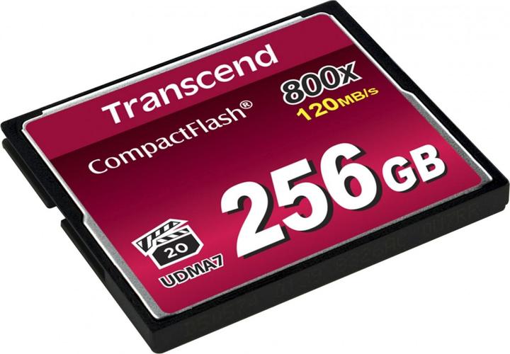 Actual product image Transcend CF Card 256GB MLC 800x R: 120M (256 GB, CF)
