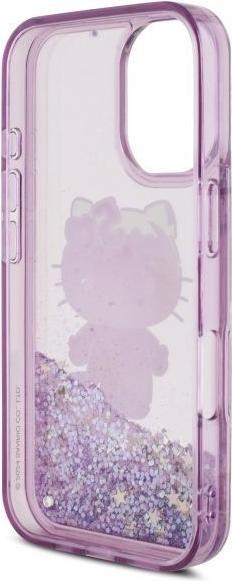Actual product image Hello Kitty HKHCP16SL50PPU iPhone 16 6.1" fioletowy/purple hardcase Liquid Glitter 50TH Anniver (Apple iPhone 16)