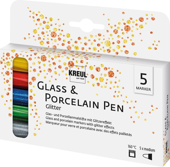 Immagine prodotto Kreul Pastelli di vetro e porcellana (Blu, Rosso, Verde chiaro, Antracite, Giallo sole)