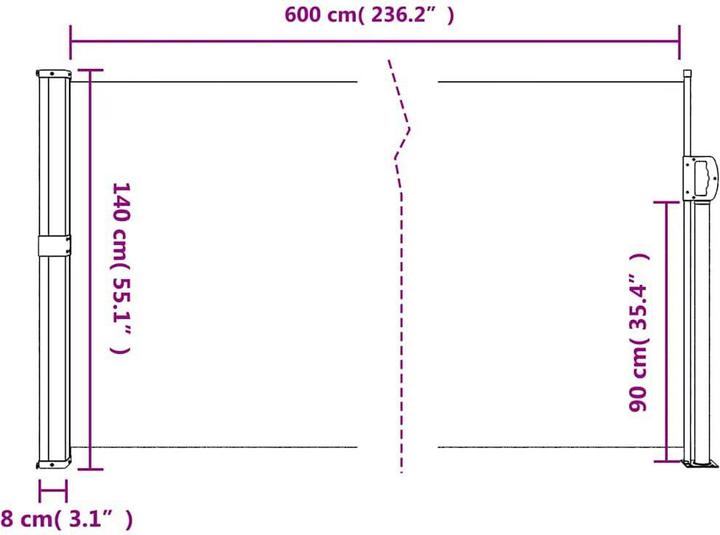 Immagine prodotto VidaXL Tenda laterale estensibile (1.40 m)