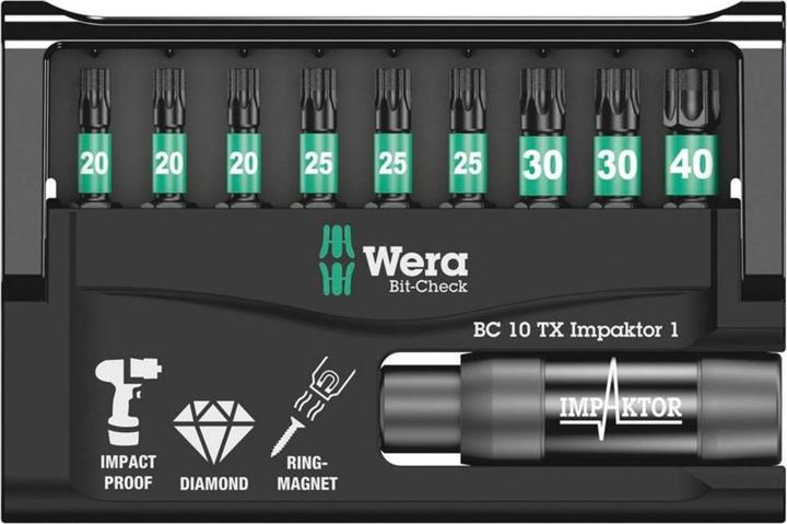 Immagine prodotto Wera Bit-Check 10 TX Impaktor 1 (T40, T30, T20, T25)