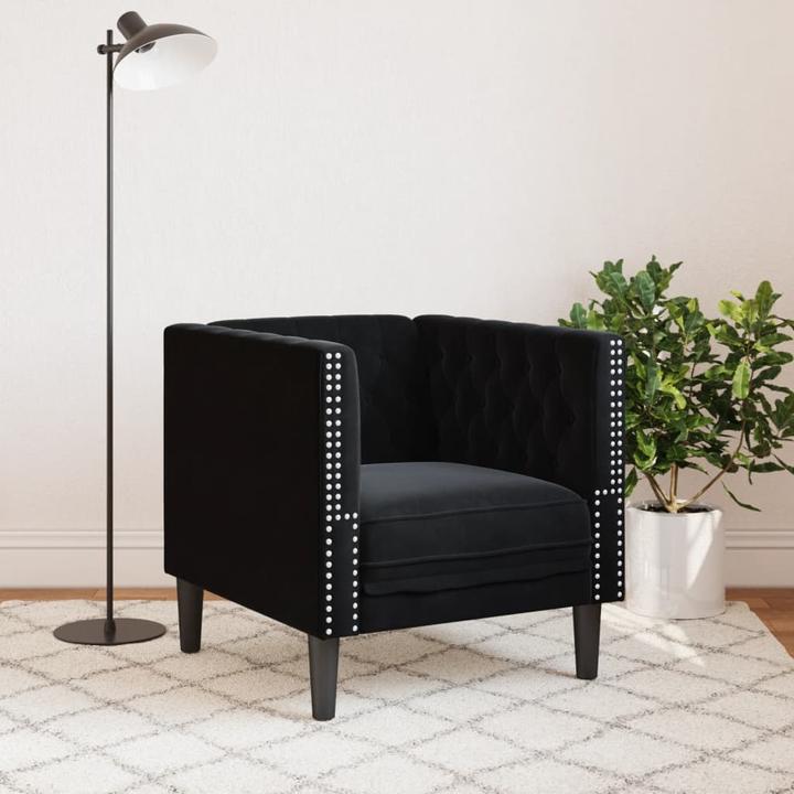 Produktbild VidaXL Chesterfield Sessel Loungesessel Clubsessel Sofa Polstersessel Schwarz