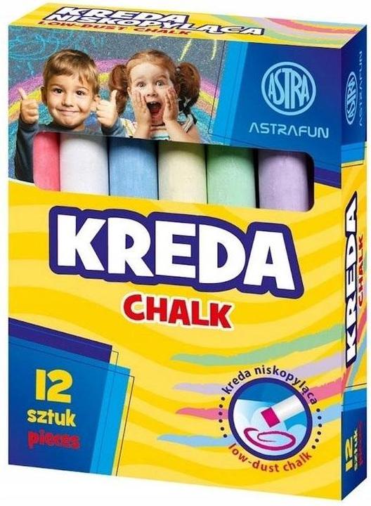 Astra Tafelkreide Fun 12 Stück (Brown, White, Blue, Red, Yellow, Green, 12 x)