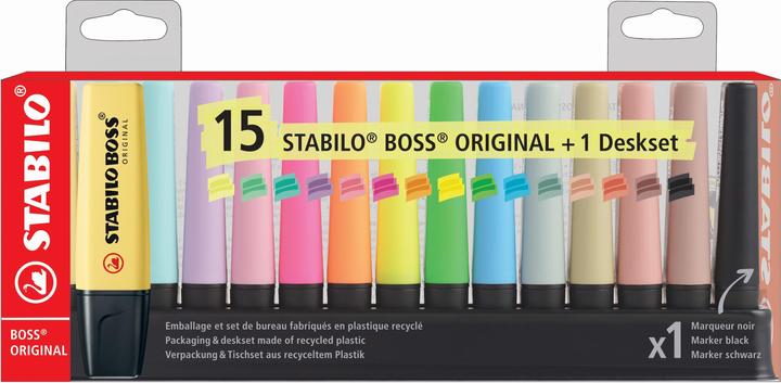 Actual product image STABILO Boss Original (Box of 6 (yellow, apricot, cloud blue, purple, pink and mint), 5 mm, 15 x)