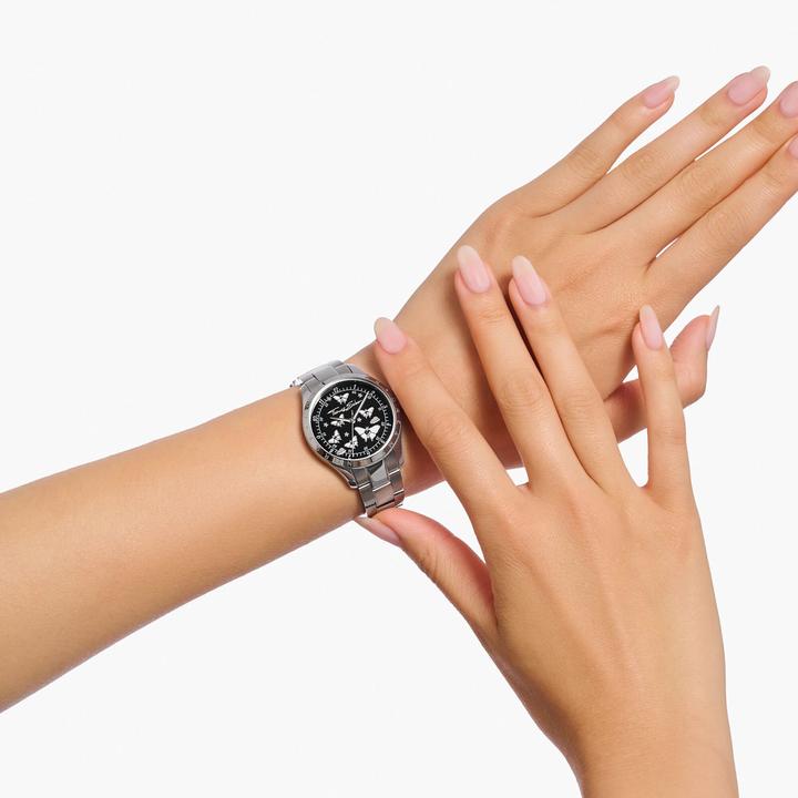 Actual product image Thomas Sabo Damenuhr mit Schmetterlingen silberfarben (34 mm)
