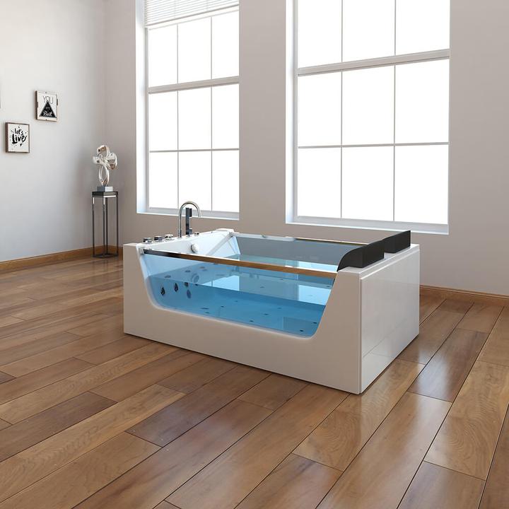 Image du produit Home Deluxe Baignoire à hydromassage avec LED de luminothérapie NAUTICA XL - 182x120cm (120 cm, 180 cm)