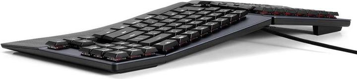 Produktbild Perixx PERIBOARD-335 DE BL, Kabelgebundene ergonomische mechanische kompakte Tastatur - flache blau (DE, Kabelgebunden)