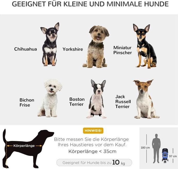 Produktbild Swisshandel24 Hundewagen Hundebuggy Buggy Hunde Katzen mehrfarbig (Blau) (Hund, Komplett zu öffnen, Faltbar, Atmungsaktiv)