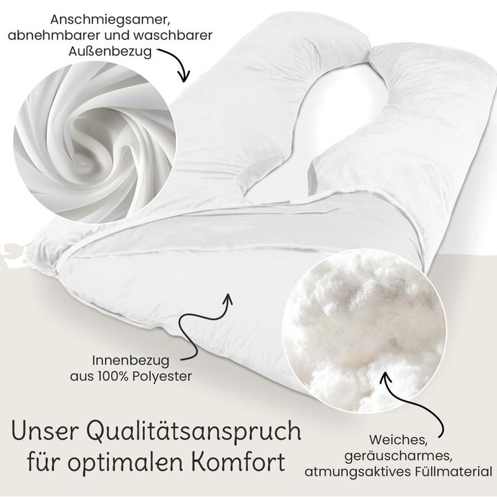 Produktbild Bestschlaf Multifunktions-Körperkissen, Schwangerschaftskissen in U Form, Stillkissen mit abnehmbarem und (153 cm)