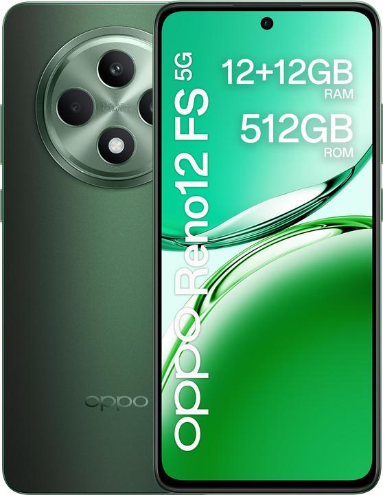 Actual product image OPPO Reno12 FS 5G (512 GB, Black Green, 6.65", Dual SIM, 50 Mpx, 5G)