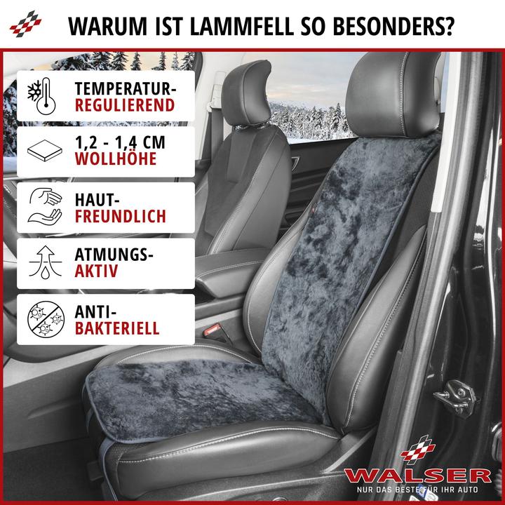 Immagine prodotto CarComfort Sitzaufleger aus Lammfell Cosmo anthrazit 12-14 mm Fellhöhe