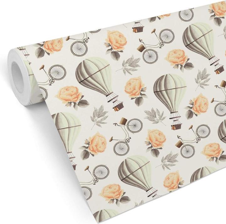 Actual product image Trenddeko Vintage hot air balloon - white (1008 x 48 cm)