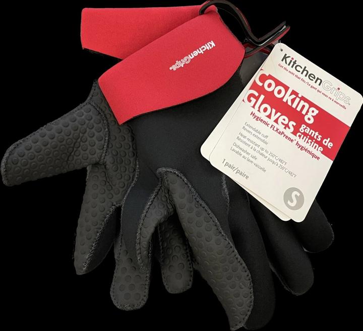 Immagine prodotto Cuisipro Guanti da cucina taglia S, 5 dita, nero rosso (Gomma/Neoprene)